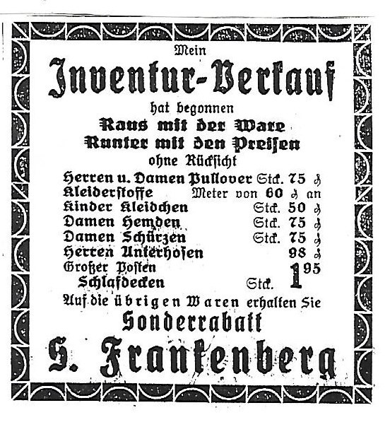 Werbeanzeige aus dem Henneberger Kreisblatt